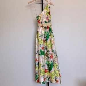 ANTONIO MELANI Tropical Print One-Shoulder Maxi Dress